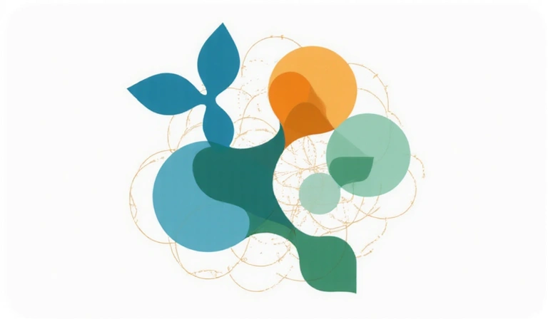 Abstract graphic representing core values like trust, growth, and connection