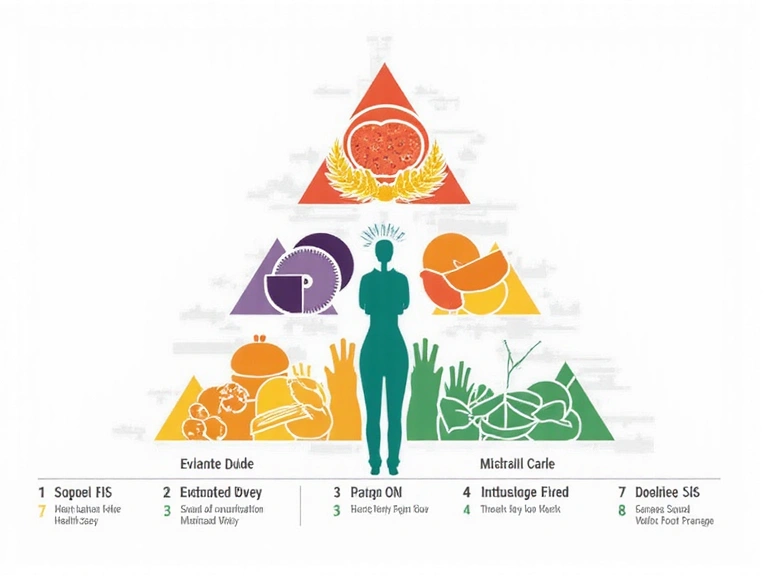 Abstract representation of personalized health data or a healthy food pyramid, showing interconnected elements of well-being.