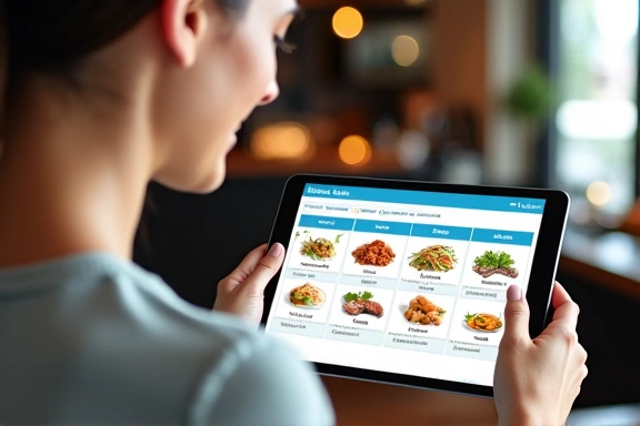 Person reviewing a personalized meal plan on a tablet